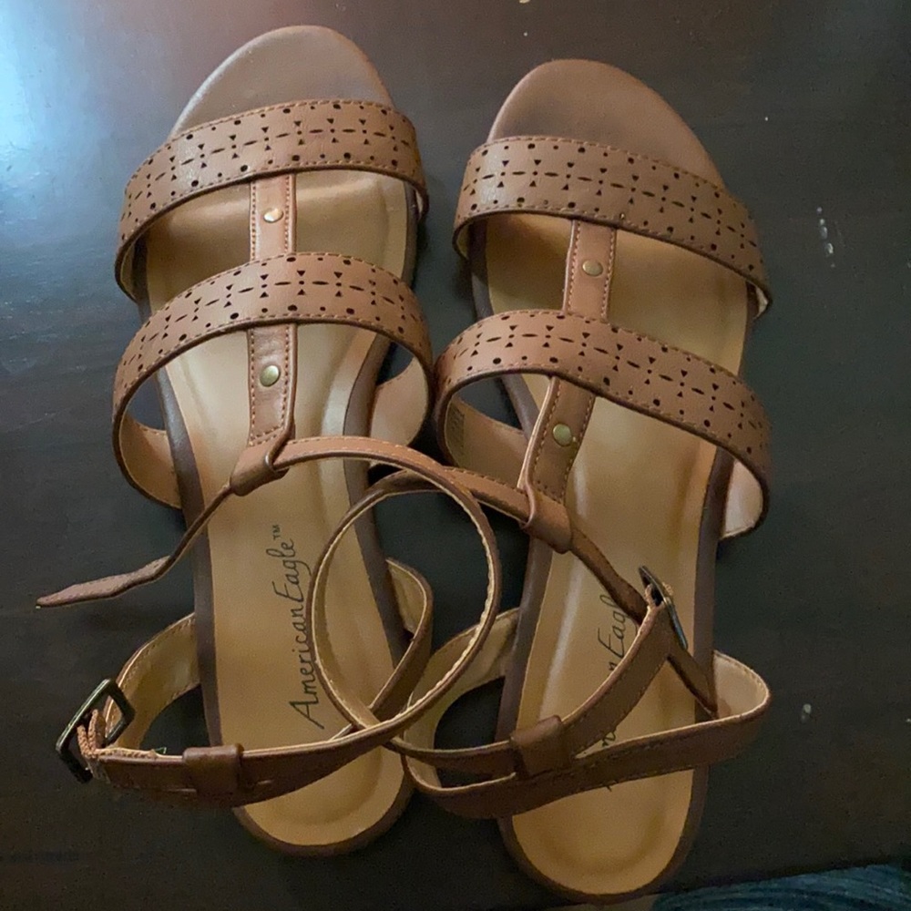 Brown strappy sandals